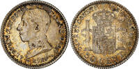 Spanien 50 Centimos Münze, Alfonso XIII, Madrid, VZ+, Silber, KM:730 -