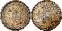 Spanien 50 Centimos Münze, Alfonso XIII, Madrid, VZ, Silber, KM:730 -