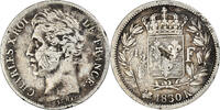 Frankreich 1/2 Franc Münze, Charles X, Bordeaux, S+, Silber, KM:723.7 -