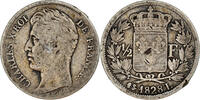 Frankreich 1/2 Franc Münze, Charles X, Bayonne, S, Silber, KM:723.8 -