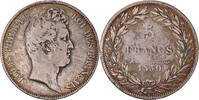 Frankreich 5 Francs Münze, Louis-Philippe, Paris, S, Silber, KM:738 -