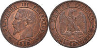 Frankreich 2 Centimes Münze, Napoleon III, Napoléon III, Rouen, VZ -