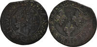 Frankreich Double Tournois Münze, Louis XIII, Tours, SS, Kupfer -
