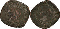 Frankreich Double Tournois Münze, Henri III, Grenoble, S+, Kupfer -