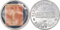 Frankreich 10 Centimes Münze, Banque Jules Boutin Travel Bureau, Boutin -