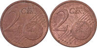Zone euro 2 Centimes error double reverse side, Copper Plated Steel, SS -