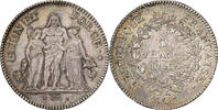 Frankreich 5 Francs Directoire, Union et Force, Paris, Silber, SS+ -