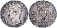 Frankreich 1/4 Franc Charles X, Paris, Silber, VZ, Gadoury:353 -