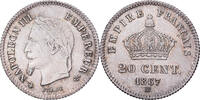 Frankreich 20 Centimes Napoleon III, Strasbourg, Silber, VZ, Gadoury:309 -