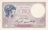 Frankreich 5 Francs Violet, 1933-05-18, T.55206, UNZ- -
