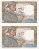 Frankreich 10 Francs Mineur, 1947-12-04, E.156, Consecutive Numbers, UNZ -