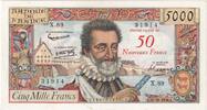 Frankreich 50 Nouveaux Francs on 5000 Francs 1958 Henri IV, 1958-10-30, X.89, SS+