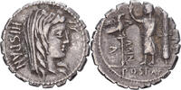 Denarius Serratus Roman Republic, Postumia, Rome, Silber, VZ -