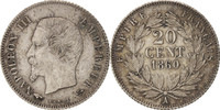 Frankreich 20 Centimes Münze, Napoleon III, Napoléon III, Paris, SS+ -