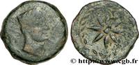 Unité de bronze à l’astre et à la tête c ESPAGNE - MALAGA IIe siècle avant J.-C. (21mm, 8,29g, h )