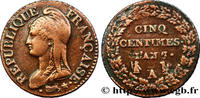 Cinq centimes Dupré, grand module DIRECTOIRE 1799 (28mm, 10,92g, 6h )