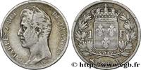 FRANKREICH 1 franc Charles X, matrice du revers à cinq feuill KARL X Rouen 1825 (23mm, 5g, 6h) -