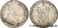 FRANKREICH Demi-écu, portrait à la mèche longue LOUIS XIV THE SUN KING Bayonne 1655 (32mm, 13,45g, 6h) -