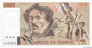 FRANKREICH 100 Francs DELACROIX imprimé en continu FRANKREICH 100 Francs DELACROIX imprimé en continu 1991 fST+ -