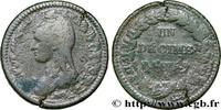 FRANKREICH Un décime Dupré, grand module, refrappage du 2 d DIREKTORIUM Paris 1797 (33mm, 18,55g, 6h) -