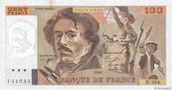 FRANKREICH 100 Francs DELACROIX imprimé en continu FRANKREICH 100 Francs DELACROIX imprimé en continu 1991 fVZ -