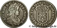 FRANKREICH Douzième d'écu, portrait à la mèche longue LOUIS XIV THE SUN KING Limoges 1659 (20,5mm, 2,25g, 6h) -