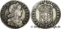 FRANKREICH Douzième d'écu, portrait à la mèche longue LOUIS XIV THE SUN KING Bordeaux 1649 (19,5mm, 2,14g, 6h) -