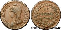 FRANKREICH Un décime Dupré, grand module DIREKTORIUM Lille 1799 (31,7mm, 19,32g, 6h) -