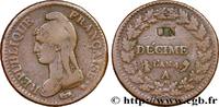 FRANKREICH Un décime Dupré, modification du 2 décimes DIREKTORIUM Paris 1796 (31mm, 19,57g, 6h) -