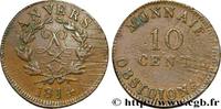 FRANKREICH 10 cent. Anvers au double L, frappe de l’atelier d LUDWIG XVIII Anvers 1814 (34mm, 24,95g, 6h) -