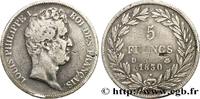 FRANKREICH 5 francs type Tiolier avec le I, tranche en creux LUDWIG PHILIPP I Lyon 1830 (37mm, 24,64g, 6h) -
