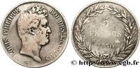 FRANKREICH 5 francs type Tiolier sans le I, tranche en creux LUDWIG PHILIPP I Rouen 1830 (37mm, 24,51g, 6h) -