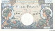 FRANKREICH 1000 Francs COMMERCE ET INDUSTRIE FRANKREICH 1000 Francs COMMERCE ET INDUSTRIE 1944 fST+ -