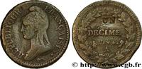 FRANKREICH Un décime Dupré, modification du 2 décimes DIREKTORIUM Paris 1796 (31mm, 17,41g, 6h) -