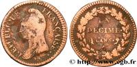 FRANKREICH Un décime Dupré, grand module, refrappage du 2 d DIREKTORIUM Paris 1797 (32mm, 19,22g, 6h) -