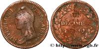 FRANKREICH Un décime Dupré, modification du 2 décimes DIREKTORIUM Paris 1796 (31mm, 17,98g, 6h) -