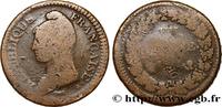 FRANKREICH Un décime Dupré, grand module, refrappage du 2 d DIREKTORIUM Limoges 1797 (32mm, 18,41g, 6h) -