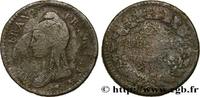 FRANKREICH Un décime Dupré, grand module, refrappage du 2 d DIREKTORIUM Limoges 1797 (32mm, 18,41g, 6h) -