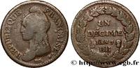 FRANKREICH Un décime Dupré, grand module DIREKTORIUM Strasbourg 1799 (31,51mm, 18,68g, 6h) -