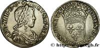 FRANKREICH Demi-écu, portrait à la mèche longue LOUIS XIV THE SUN KING Riom 1652 (32mm, 13,57g, 6h) -