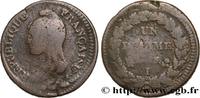 FRANKREICH Un décime Dupré, grand module, refrappage du 2 d DIREKTORIUM Limoges 1797 (32mm, 19,03g, 6h) -
