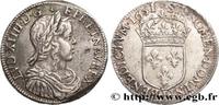 FRANKREICH Demi-écu, portrait à la mèche longue LOUIS XIV THE SUN KING Limoges 1651 (32mm, 13,71g, 6h) -