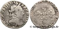 FRANKREICH Demi-franc au col plat HENRY III Bordeaux 1589 (27mm, 5,97g, 7h) -