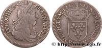 FRANKREICH Douzième d'écu, portrait apollinien LOUIS XIV THE SUN KING Limoges 1662 (20mm, 2,13g, 6h) -