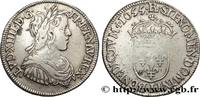 FRANKREICH Demi-écu, portrait à la mèche longue LOUIS XIV THE SUN KING Bayonne 1655 (32,5mm, 13,51g, 6h) -