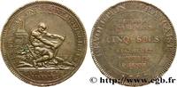 FRANKREICH Monneron de 5 sols à l'Hercule REVOLUTION COINAGE 1792 (39mm, 27,13g, 6h) -