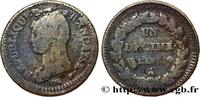 FRANKREICH Un décime Dupré, grand module, refrappage du 2 d DIREKTORIUM Paris 1797 (33mm, 18,32g, 6h) -
