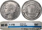 FRANKREICH 1 franc Morlon, légère VIERTE FRANZOSISCHE REPUBLIK 1947 (23mm, 1,32g, 6h) -