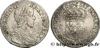 FRANKREICH Demi-écu, portrait à la mèche longue LOUIS XIV THE SUN KING Aix-en-Provence 1649 (32mm, 13,55g, 6h) -