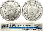 FRANKREICH 1 franc Morlon, légère VIERTE FRANZOSISCHE REPUBLIK 1947 (23mm, 1,28g, 6h) -